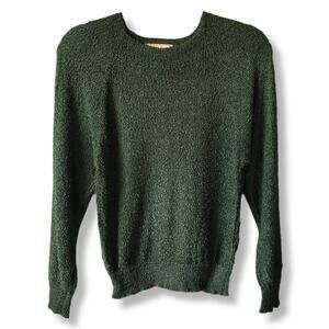 Women French Rags USA Green Sweater S Hand Loom Mossy Scandi Classic Earthy
